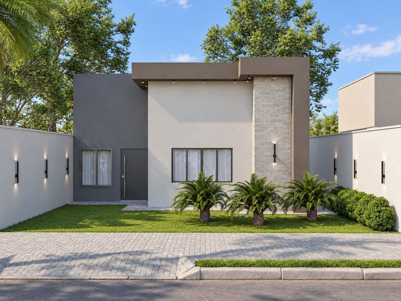 Fachada da Planta Angelim — casa construída pela Bella em Cáceres