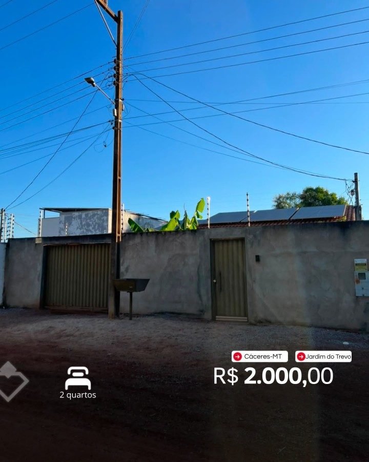 Casa para alugar em Jardim do Trevo, Cáceres — Casa 2 quartos · Jardim Do Trevo