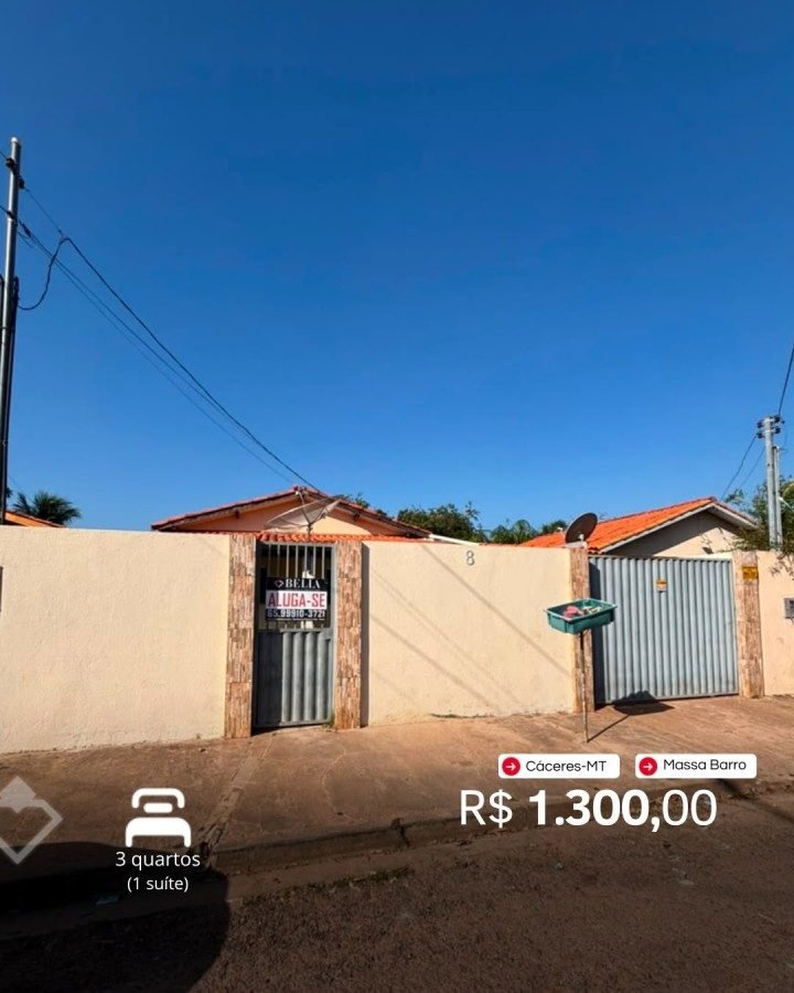 Casa para alugar em Massa-Barro, Cáceres — Casa 3 quartos · Massa-barro