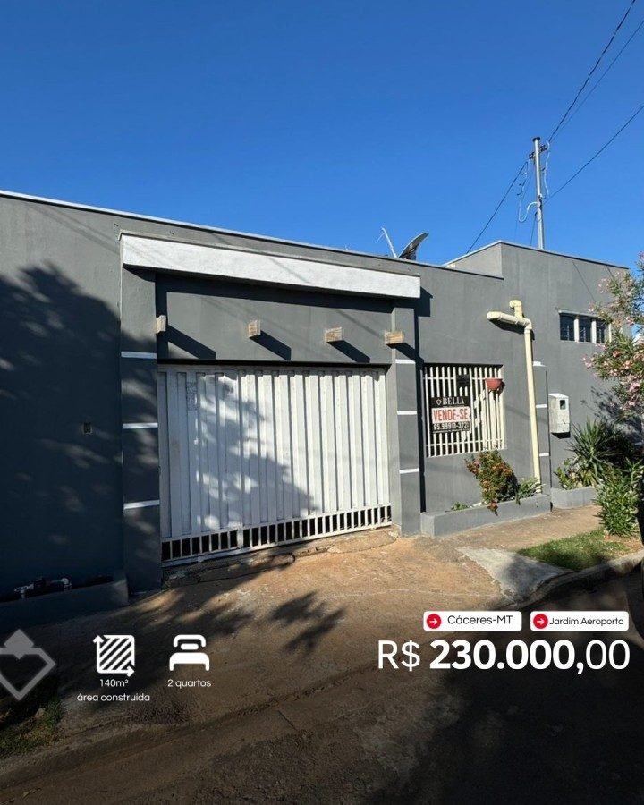 Casa à venda em Jardim Aeroporto, Cáceres — Casa 2 quartos · Jardim Aeroporto