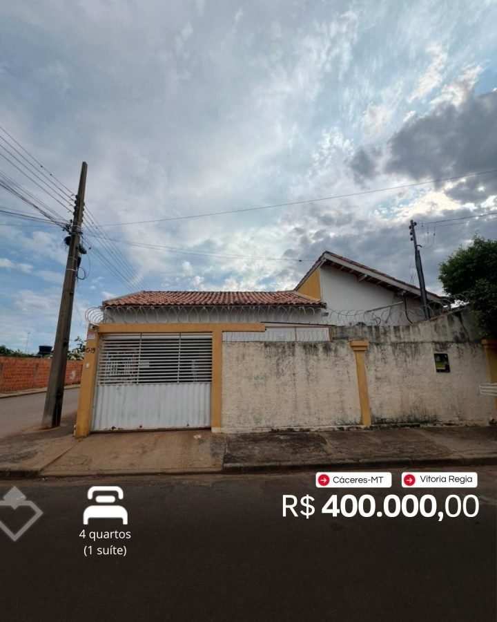 Casa à venda em Vitória-Régia, Cáceres — Casa 4 quartos · Vitória-régia