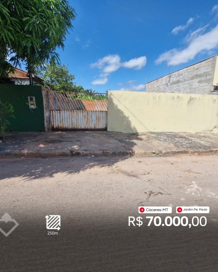 Terreno à venda em Jardim Padre Paulo, Cáceres — Terreno 250 m² · Jardim Padre Paulo